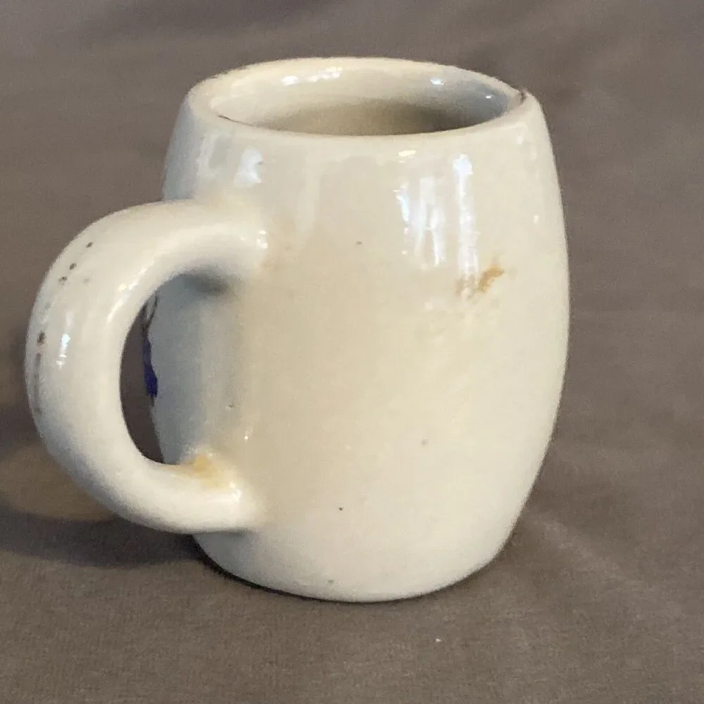 West Germany Stoneware Shot Glass Stein Mug With Handle Miniature Vintage